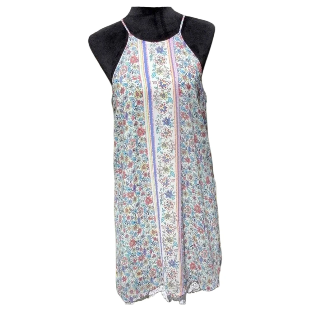 Love Reign Floral Mini Dress - Multicolor Lining Lace Trimmed Lrg Pastels